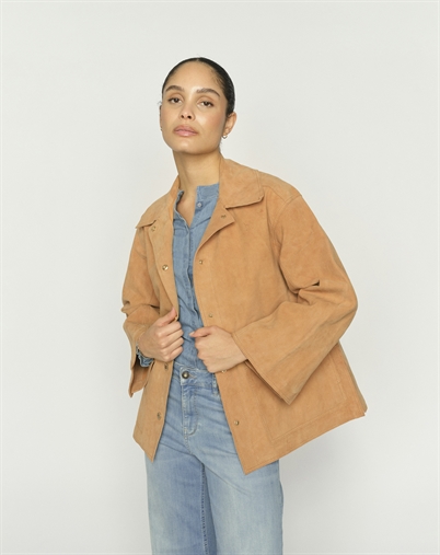 Mos Mosh - MMJustina Suede Jakke - Tan 